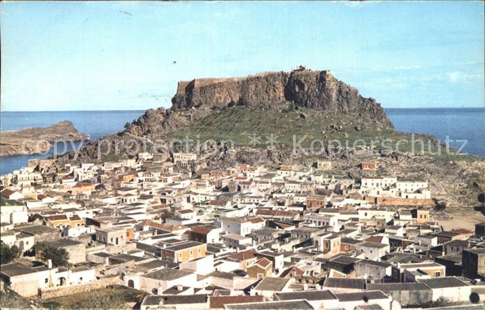 Rhodos Rhodes aegaeis Ansicht von Lindos