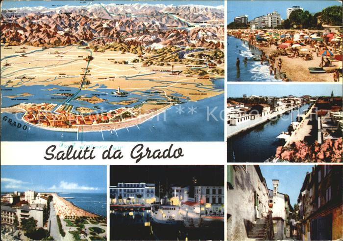 Grado Gorizia Panorama Strand Uferpromenade Stadtansichten Abendstimmung