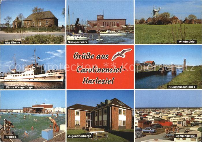 Carolinensiel-Harlesiel Ostfriesland Alte Kirchee Windmuehle Friedrichsschleuse