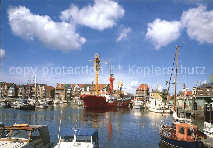 Cuxhaven Nordseebad Feuerschiff Elbe 1 in der Marina