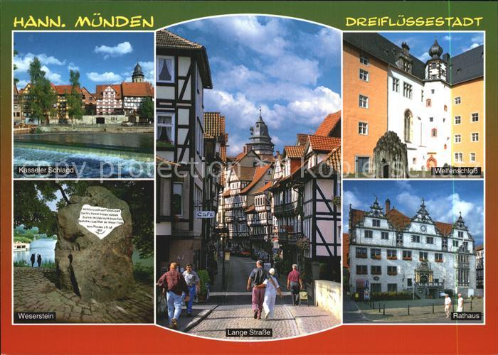 Hannoversch Muenden Dreifluessestadt Weserstein Rathaus Welfenschloss
