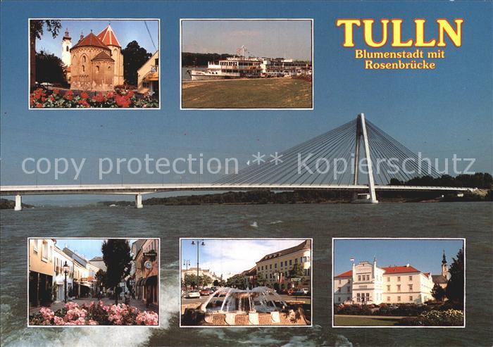 Tulln Donau Blumenstadt Rosenbruecke Gotische Pfarrkirche Schiff Stadt Wien