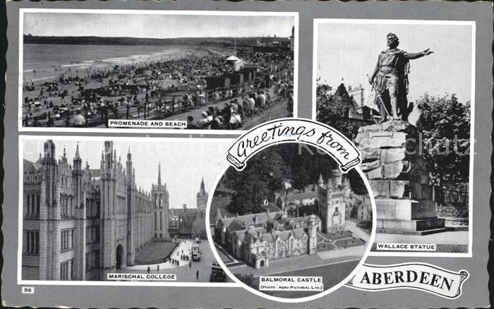 Aberdeen Promenade Strand Marischal College Wallace Statue Balmoral Schloss