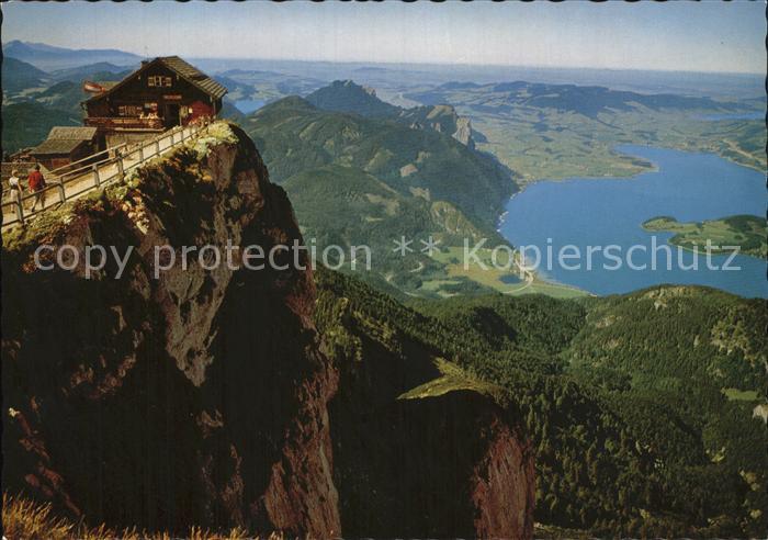 Schafberg Salzkammergut Himmelspfortehuette Blick auf Mondsee Zeller See