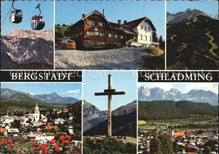Schladming Obersteiermark Bergstadt Schladminger Huette Gipfelkreuz Gondel
