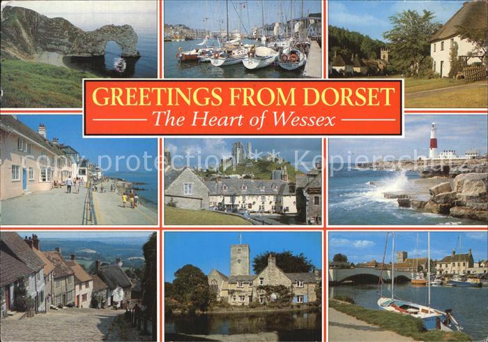 Wessex Dorset Schloss Bootshafen Leuchtturm Ortsansichten
