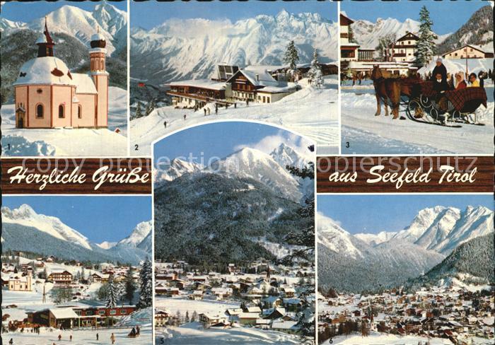 Seefeld Tirol Seekirchl Rosshuette Pferdeschlitten Karwendelgebirge