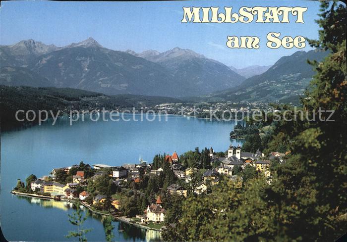 Millstatt Millstaettersee Fliegeraufnahme Kreuzeckgruppe