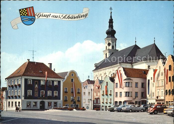 Schaerding Stadtplatz Stadtbrunnen Stadtpfarrkirche