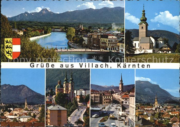Villach Kaernten Draubruecke Mittagskogel Kreuzkirche