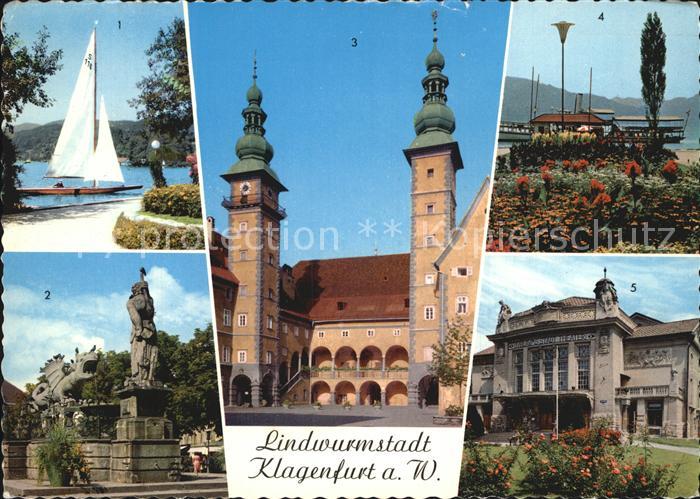 Klagenfurt Woerthersee See Lindwurmbrunnen Landhaus Stadttheater