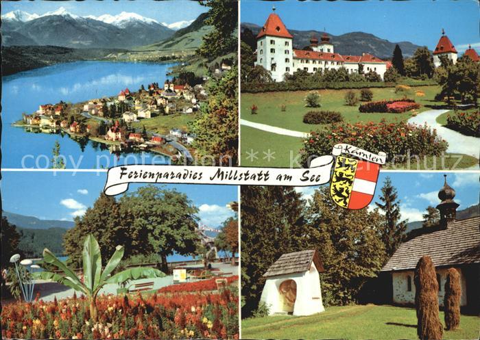 Millstatt Millstaettersee Fliegeraufnahme See Parkanlagen Strandbaeder