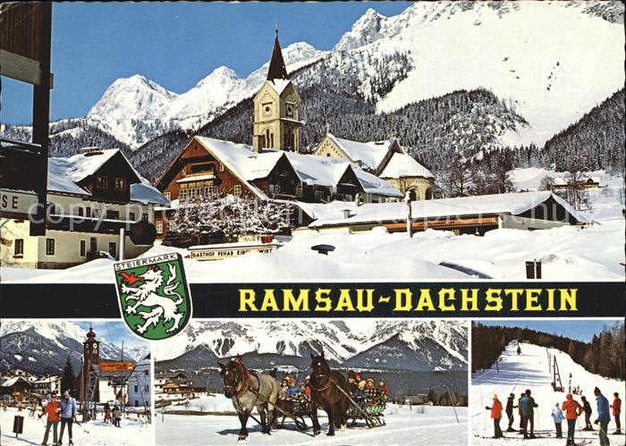 Ramsau Dachstein Steiermark Blick zum Dachstein Skipiste