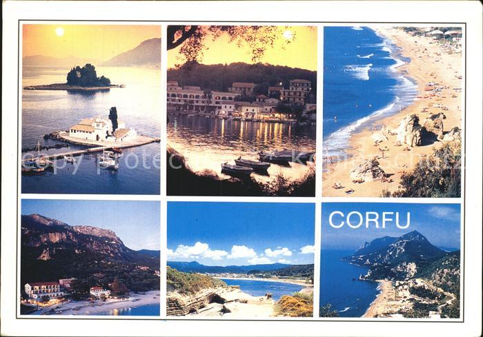 Corfu Korfu Fliegeraufnahme Hafen Bucht Kirche