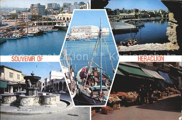 Heraklion Iraklio Hafen Brunnen Markt