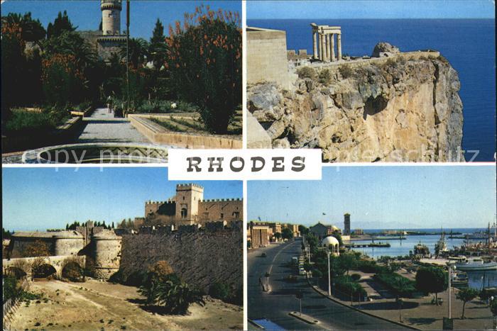 Rhodes Rhodos Greece Festung Teilansicht Hafen