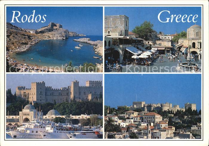 Rhodos Rhodes aegaeis Festung Teilansicht mit Hafen