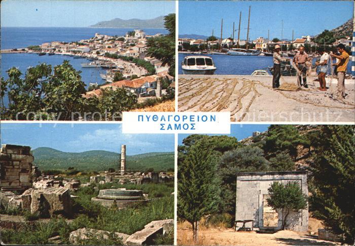 Samos Griechenland Blick auf die Bucht Hafen