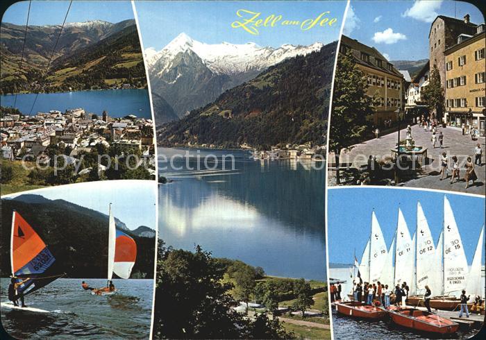 Zell See Surfer Teilansicht Stadtplatz Segelschule