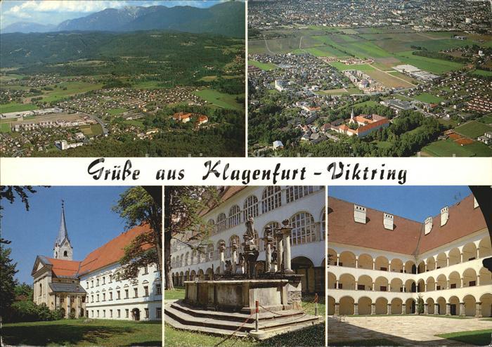 Klagenfurt Woerthersee Fliegeraufnahme Stiftsgebaeude Arkadenhof