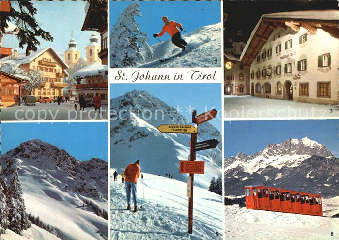 St Johann Tirol Strassenbild Abfahrt vom Harschbichl Kitzbueheler Horn Bergbahn
