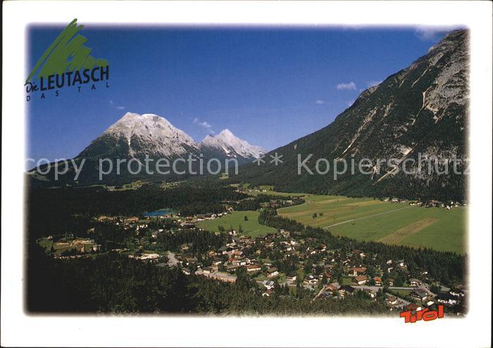 Leutasch Blick vom Aussichtspunkt auf Weidach gegen Hohe Munde und Gaistal