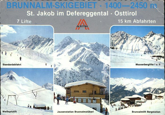 St Jakob Defereggen Standardabfahrt Weissspitzlift Jausestation Brunnalmsueberl
