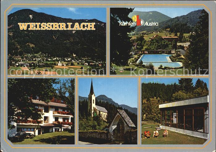Weissbriach Teilansicht Kirche Schwimmbad