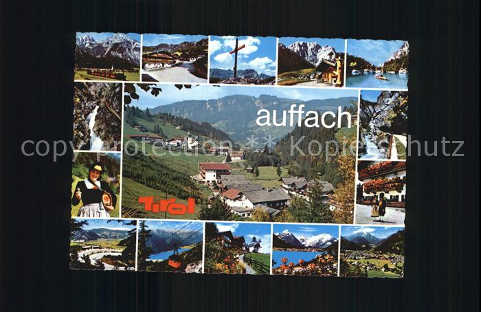 Auffach Gipfelkreuz Trachtentraegerin Seilbahn Bergsee