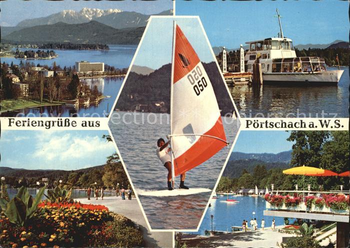 Poertschach Woerthersee Panorama Schiffsanlegestelle Kurpark