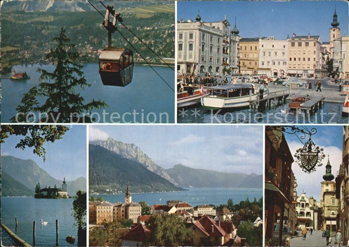 Gmunden Salzkammergut Gondel Schiffsanlegestelle Schloss