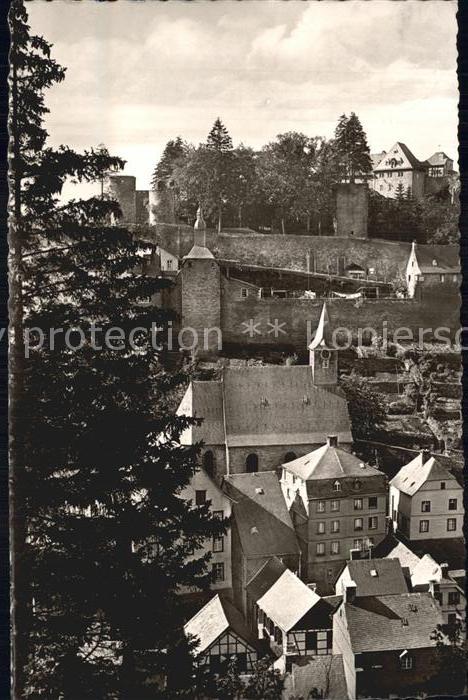 Monschau Montjoie NRW Altstadt mit Burg Stadtmauer