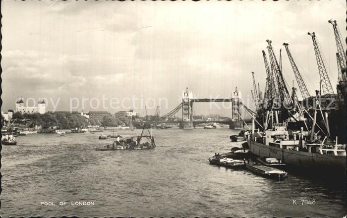 London Pool of London between London Bridge and Tower Bridge Vessels Valentines
