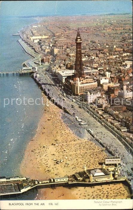 Blackpool Tower Beach aerial view