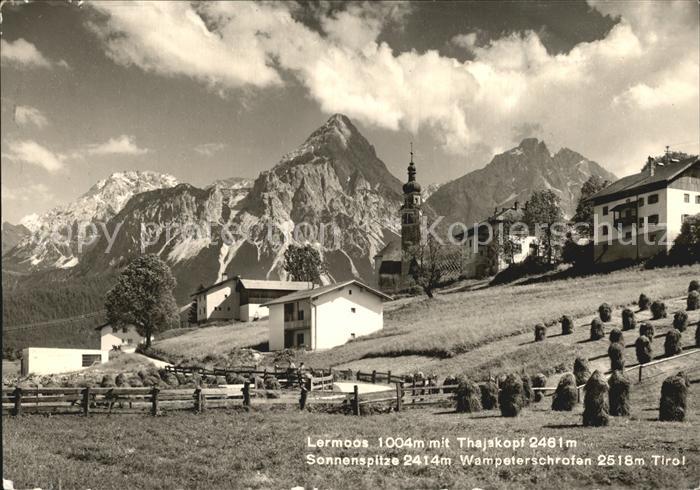Lermoos Tirol mit Thajakopf Sonnenspitze Wampeterschrofen Mieminger Kette
