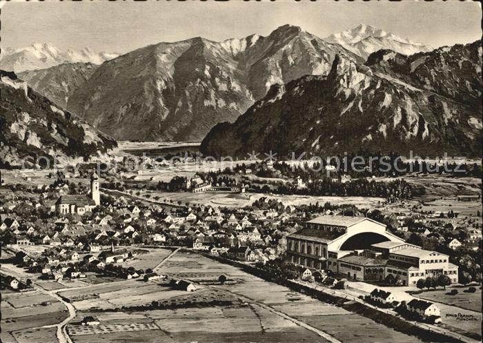 OBERAMMERGAU Bayern Gesamtansicht mit Kofel und Noth Ammergauer Alpen