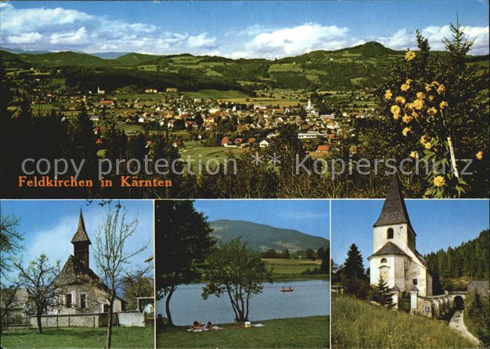 Feldkirchen Kaernten Gesamtansicht mit Waiern Rottendorfer Kirche gegen Wachsenb