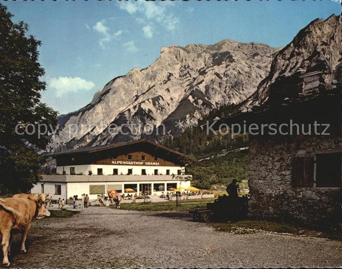 Pertisau Achensee Alpengasthof Gramai im Falzthurntal gegen Rappenspitze Karwend