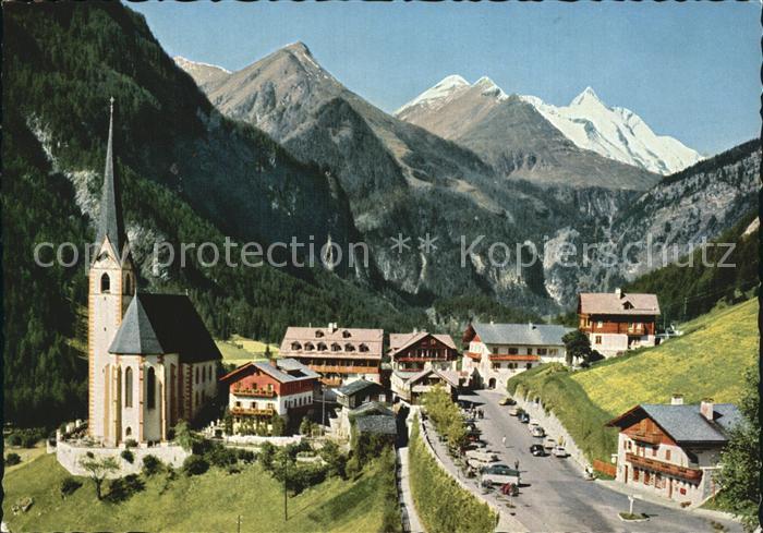 Heiligenblut Kaernten Ortsansicht mit Kirche Grossglockner Hochalpenstrasse Hohe