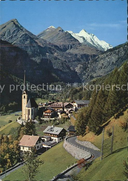 Heiligenblut Kaernten Ortsansicht mit Kirche Grossglockner Hochalpenstrasse Hohe
