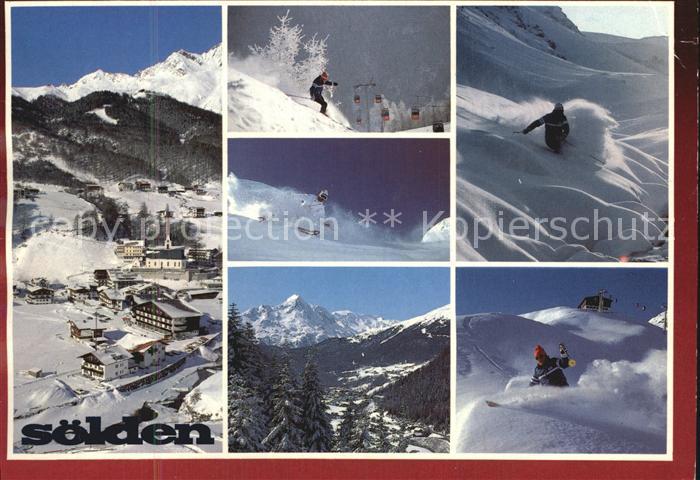 Soelden oetztal Wintersportplatz Alpenpanorama Tiefschneefahren Skifahrer