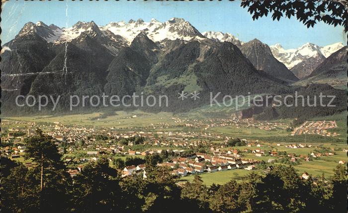 Bludenz Vorarlberg Panorama Blick gegen Rätikon mit Schesa
