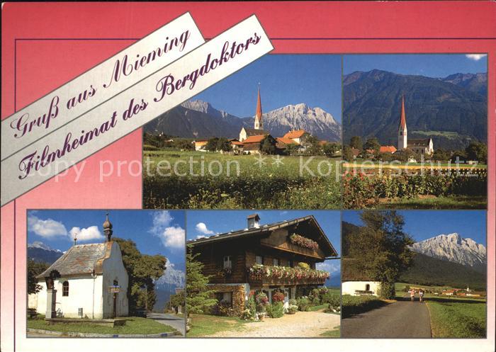 Mieming Ortsansicht mit Kirche Kapelle Filmheimat Bergdoktor Mieminger Kette
