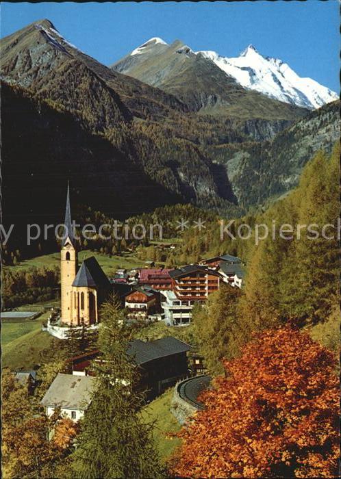 Heiligenblut Kaernten Ortsansicht mit Kirche Grossglockner Hochalpenstrasse Hoeh