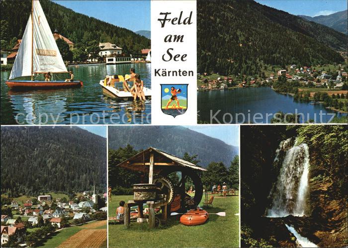 Feld See Panorama Segeln Tretboot Wasserfall
