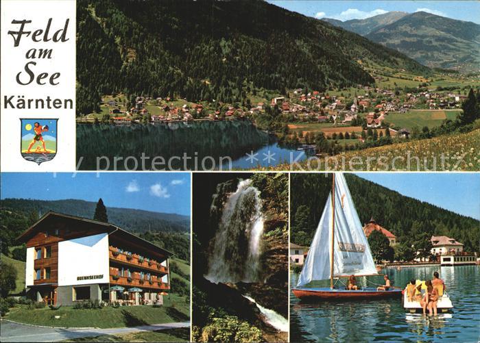 Feld See Panorama Brennseehof Hotel Restaurant Wasserfall Segeln Tretboot