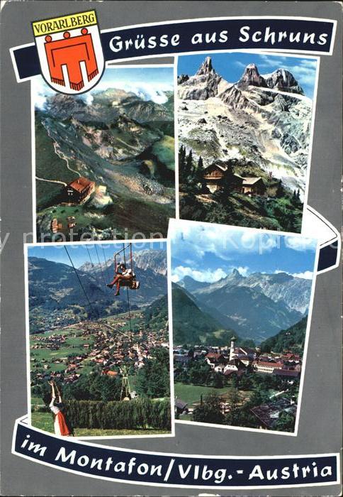 Schruns Vorarlberg Gesamtansicht mit Alpenpanorama Berghau