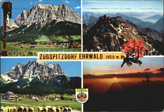 Ehrwald Tirol Panorama Zugspitzdorf Wegekreuz Wettersteingebirge Sonnenuntergang