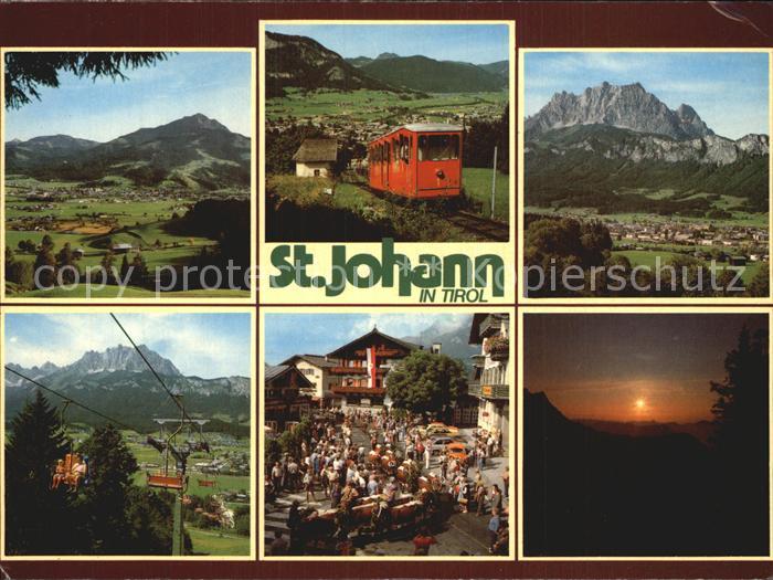 St Johann Tirol Panorama Wilder Kaiser Hotel Restaurant Bergbahn Sessellift