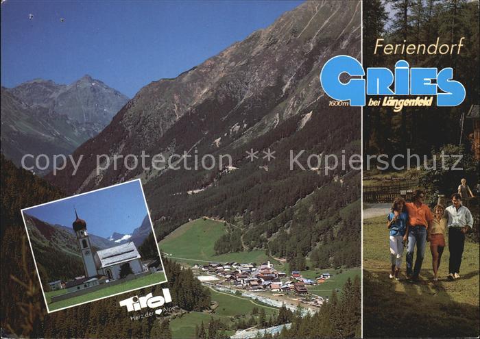 Gries Laengenfeld Tirol Gesamtansicht Feriendorf mit Alpenpanorama Kirche Wander